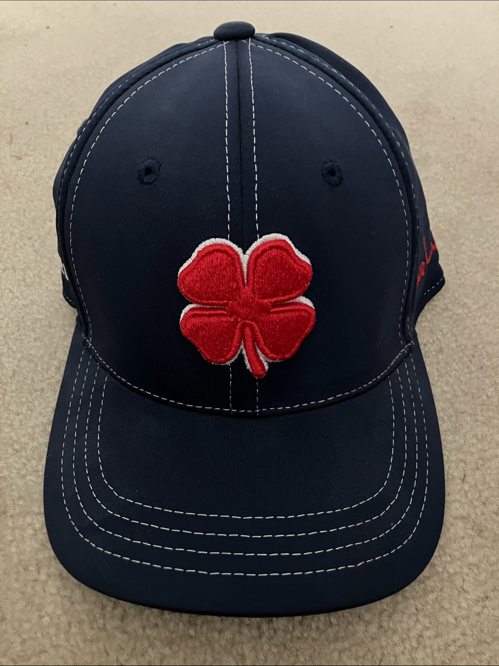 Black Clover Live Lucky Navy Baseball Cap with Red Clover Patch NWOT